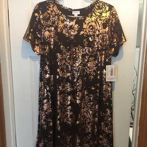 LuLaRoe Carly rose gold dress